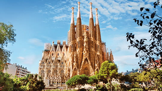 The Sagrada Familia in Barcelona, Spain
